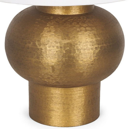 26" Gold Round Bedside Lamp With Bell Shade