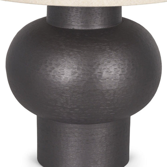 26" Black Round Bedside Lamp With Empire Shade
