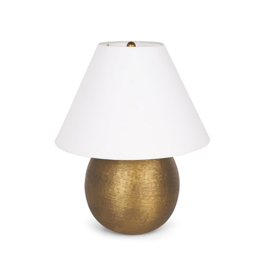 24" Gold Round Bedside Lamp With Empire Shade