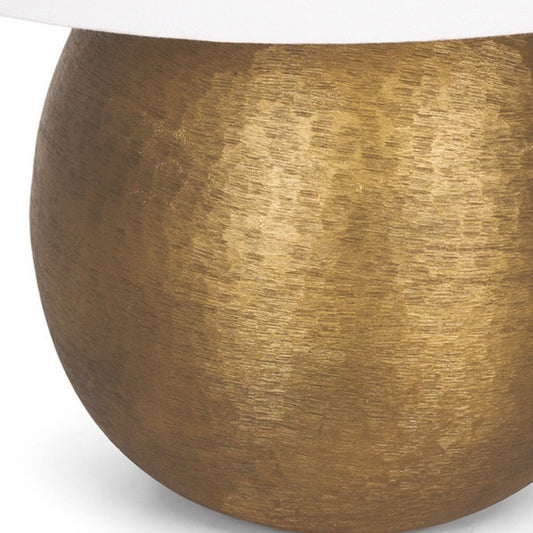 24" Gold Round Bedside Lamp With Empire Shade