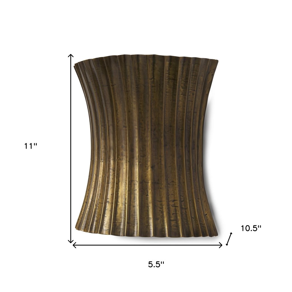 11" Gold Metal Corner Wall Light