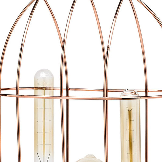 19" Rose Gold And Black Lantern Lantern With Shade