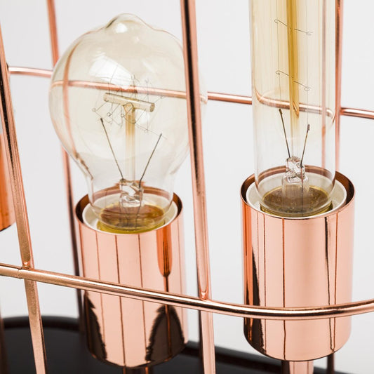 19" Rose Gold And Black Lantern Lantern With Shade