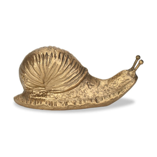 3" Antiqued Gold Cast Iron Snail Figurine