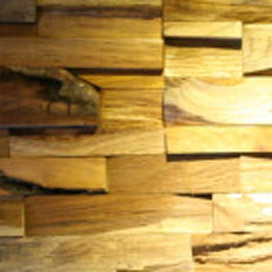 Brown 3D Embossed Abstract Teak Reclaimed Wood Decorative Wall Panels