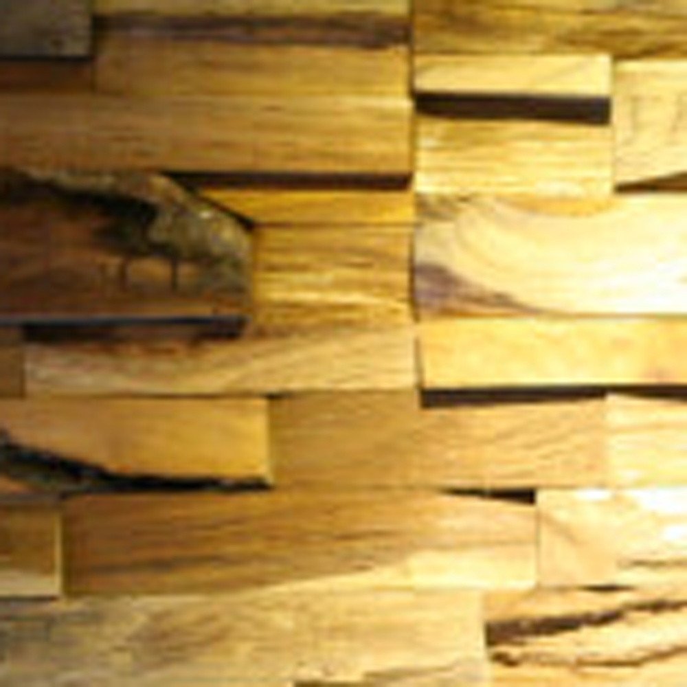 Brown 3D Embossed Abstract Teak Reclaimed Wood Decorative Wall Panels