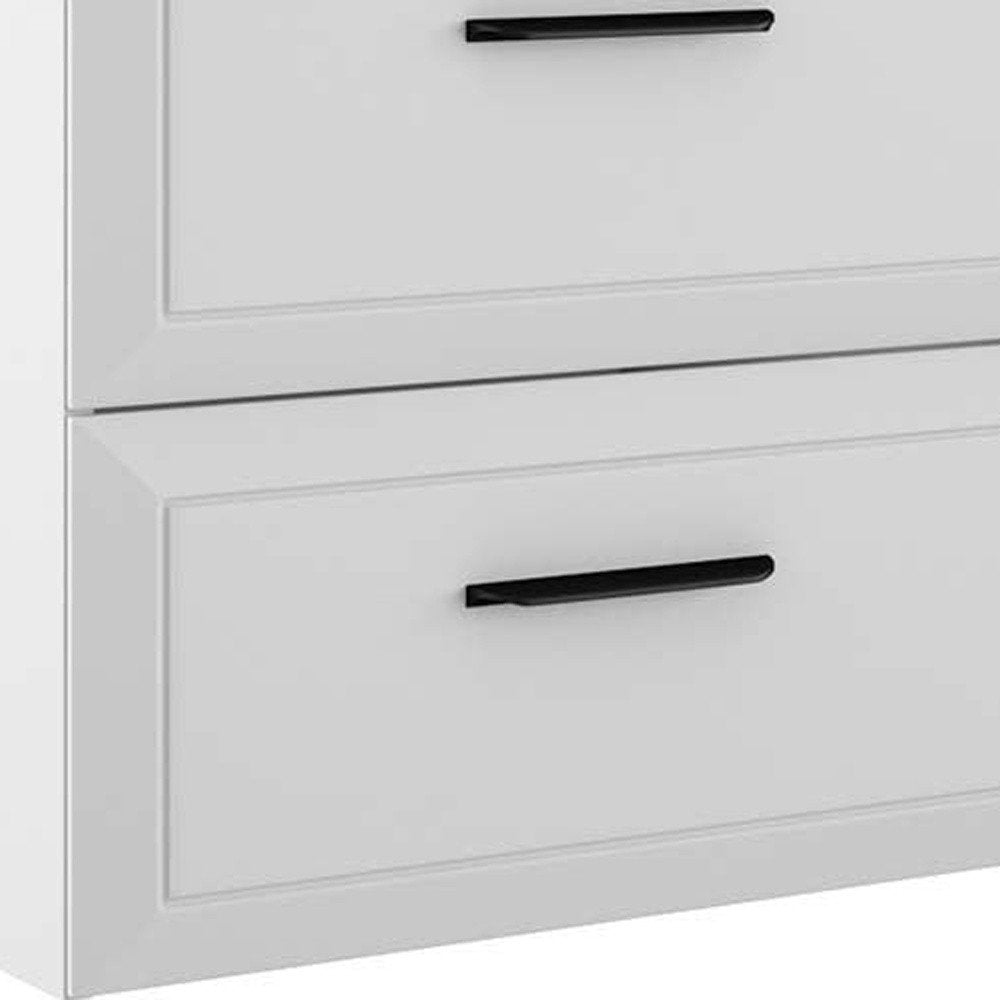 24" White Wood Floating Bathroom Vanity With Sink And Two Drawers