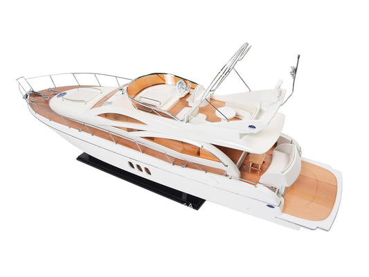 14" Unfinished Wood Hand Painted Model Boat