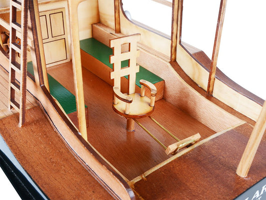 15" Unfinished Wood Hand Painted Model Boat