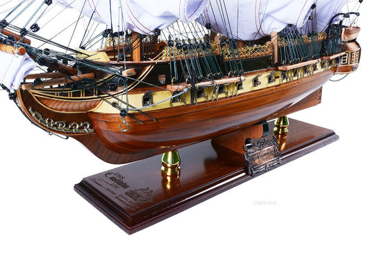 25" Unfinished Wood Hand Painted Model Boat