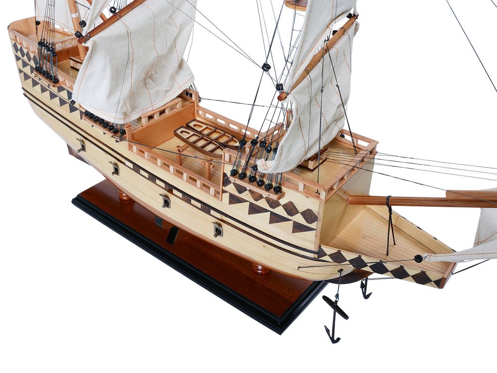 25" Unfinished Wood Hand Painted Model Boat