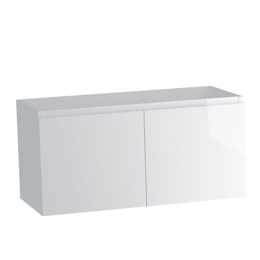 36" White Wood Freestanding Bathroom Vanity With White Sink And Two Drawers