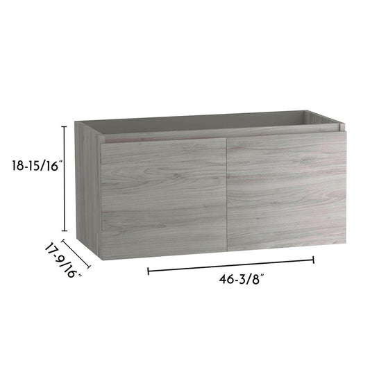 48" Gray Wood Freestanding Bathroom Vanity With White Sink And Two Drawers