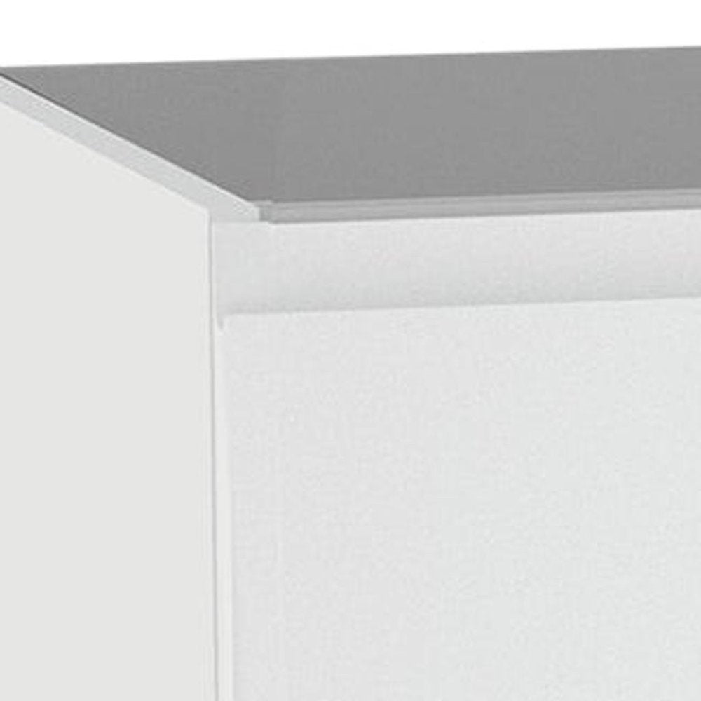 24" White Wood Freestanding Bathroom Vanity With White Sink And Two Drawers