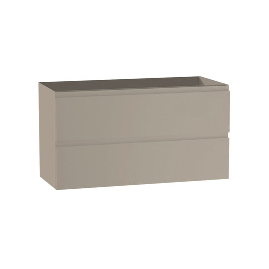 36" Light Brown Wood Freestanding Bathroom Vanity With White Sink And Two Drawers