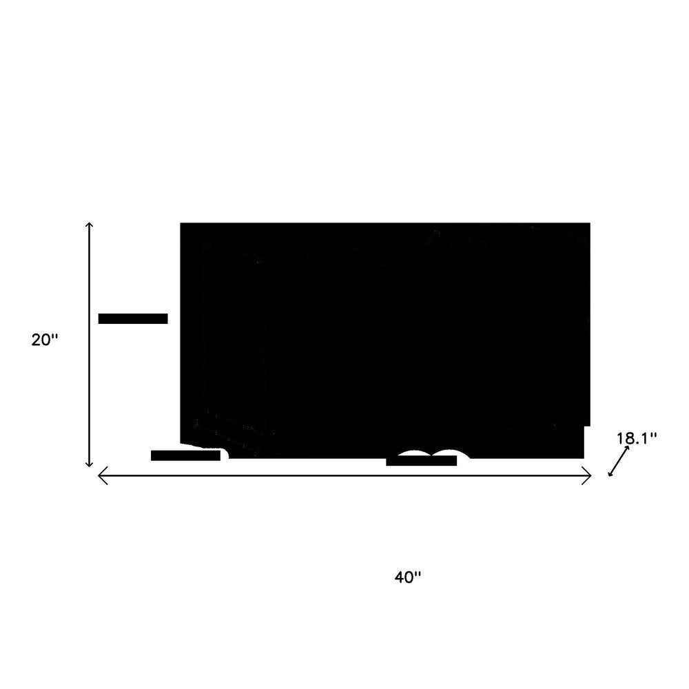 40" Natural Wood Freestanding Bathroom Vanity With White Sink And Two Drawers
