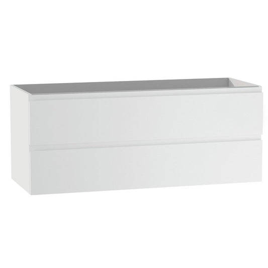 40" White Wood Freestanding Bathroom Vanity With White Sink And Two Drawers