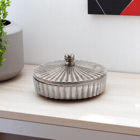3" Silver Aluminum Decorative Keepsake Box