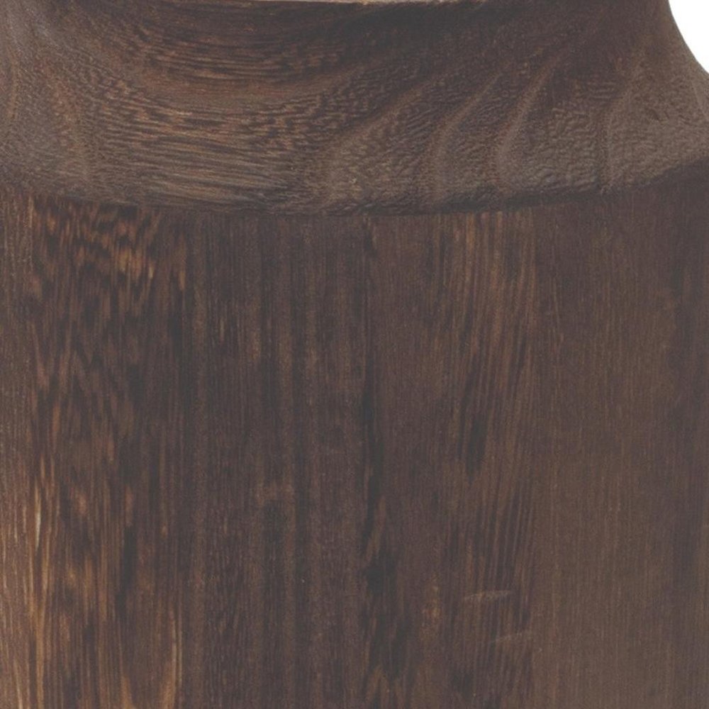 9" Green And Brown Round Glass Table Vase