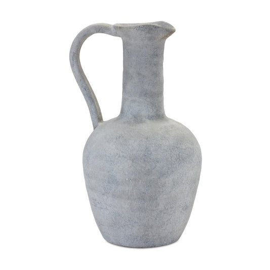 12" Gray Resin Round Pitcher Vase