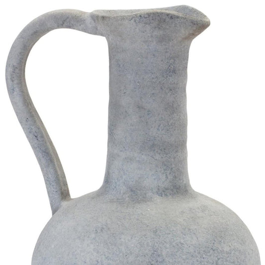 12" Gray Resin Round Pitcher Vase