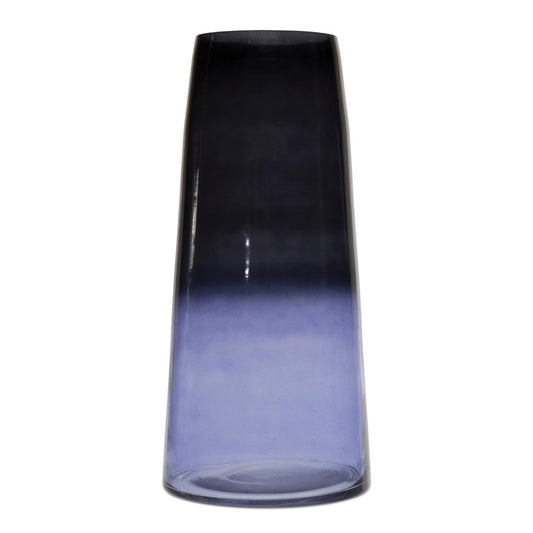 13" Blue Ombre Glass Tapered Table Vase