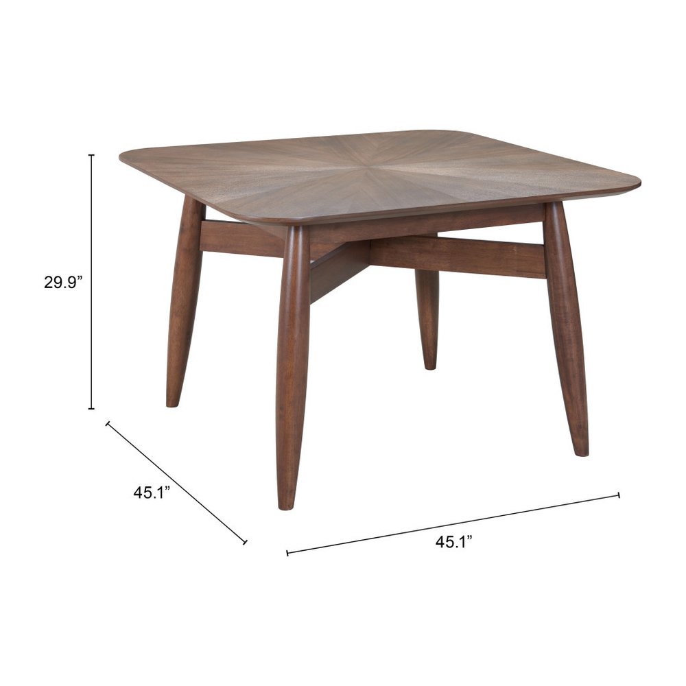 46" Espresso Solid Wood Square Dining Table