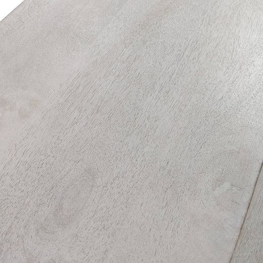 Set of Three Antiqued White Solid Wood and Steel Frame Nested Tables