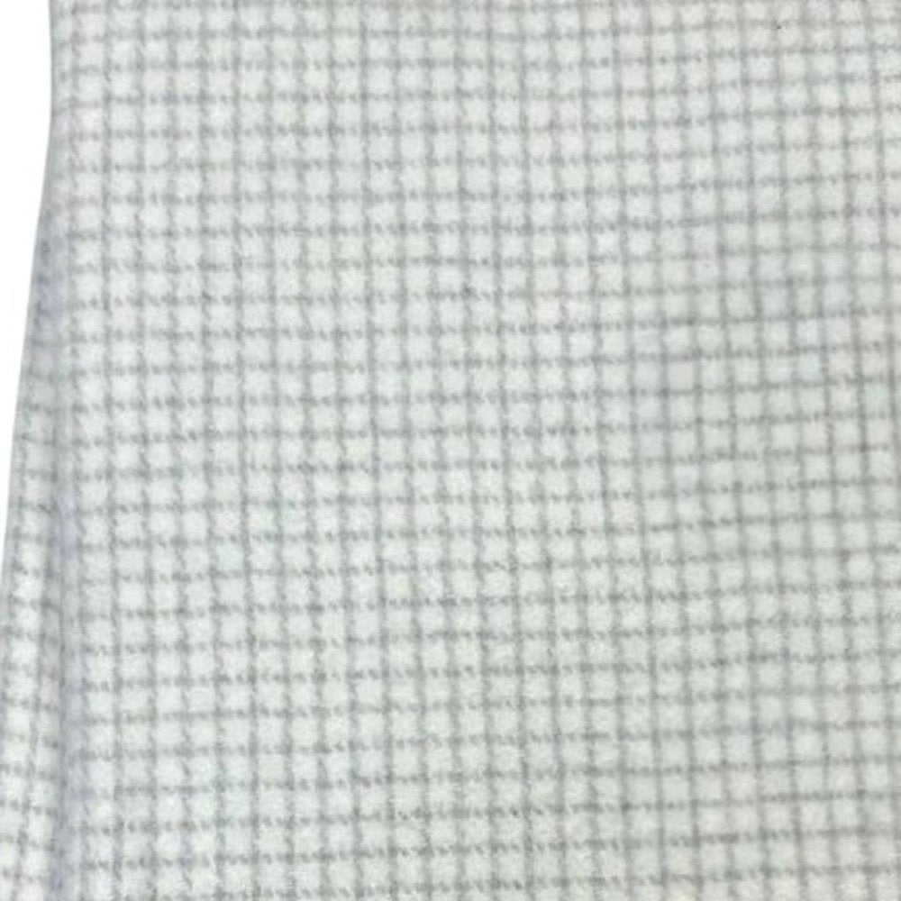 50" X 67" Cream And Light Gray Cotton Blend Woven Plaid Throw Blanket with Fringe