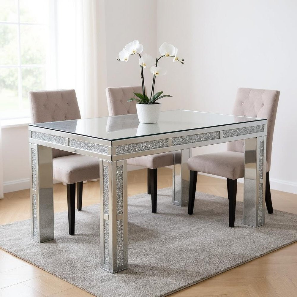 31" Silver Wood Dining Table