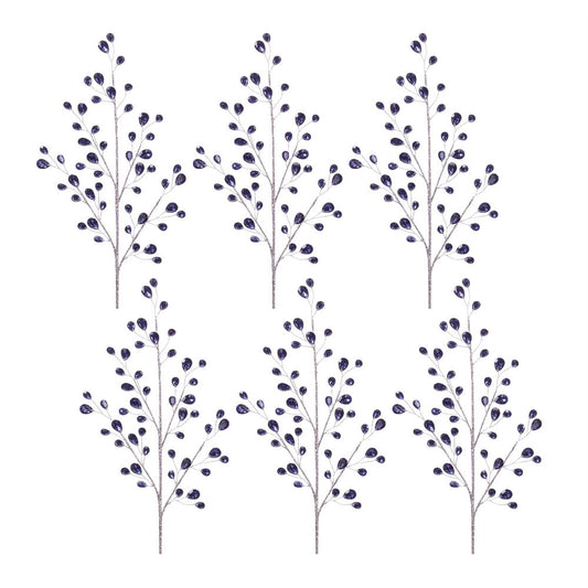 Set of Six 9" Blue Artificial