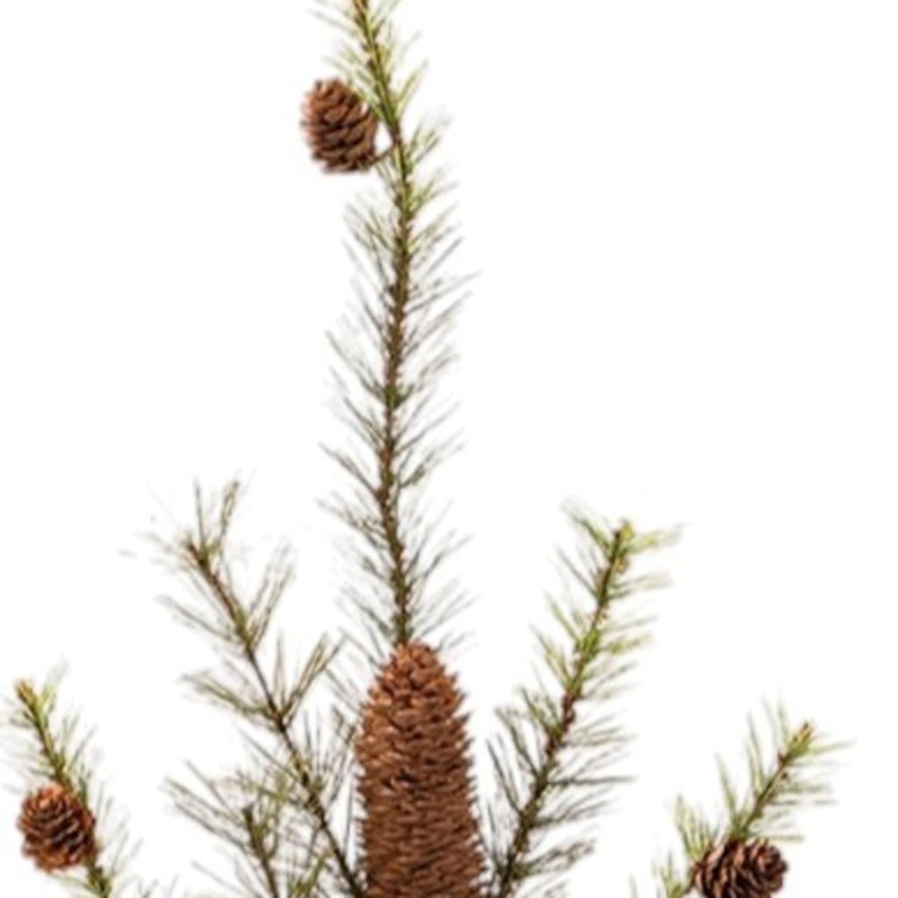 Set of Six 10" Green And Brown Artificial Pine