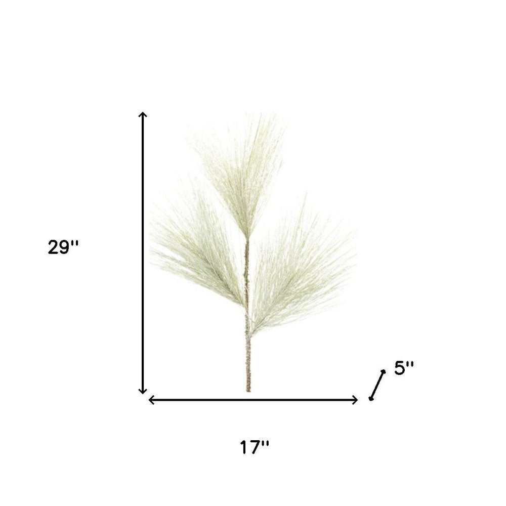 Set of Six 17" Green And White Artificial Pine