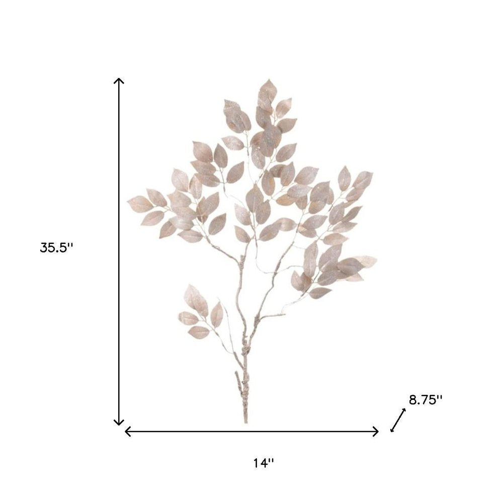 Set of Six 14" Silver And Champagne Artificial