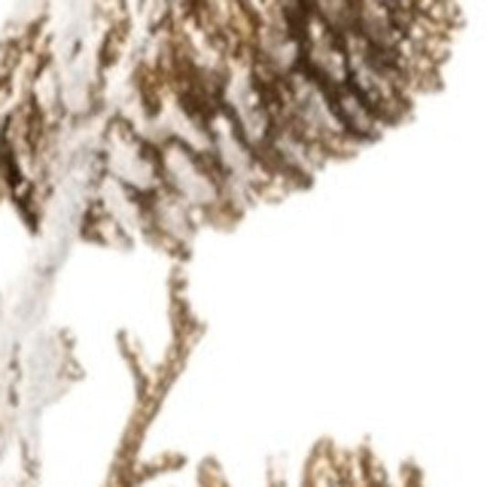 Set of Six 37" White And Gold Artificial Pine