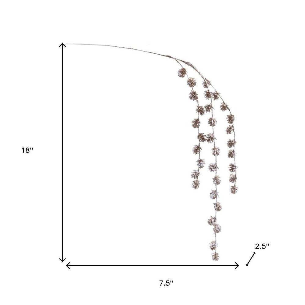 Set of Six 8" White And Gold Artificial Pine
