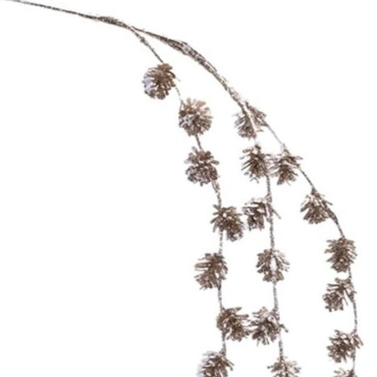 Set of Six 8" White And Gold Artificial Pine