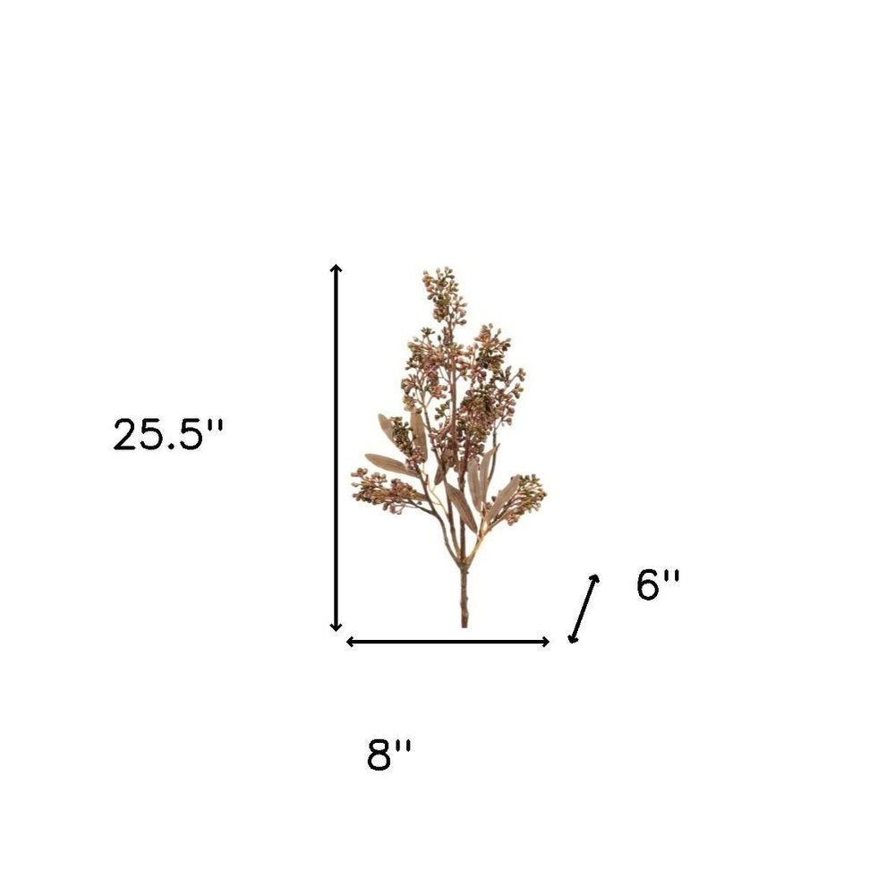 Set of Six 8" Mauve Brown And Yellow Artificial