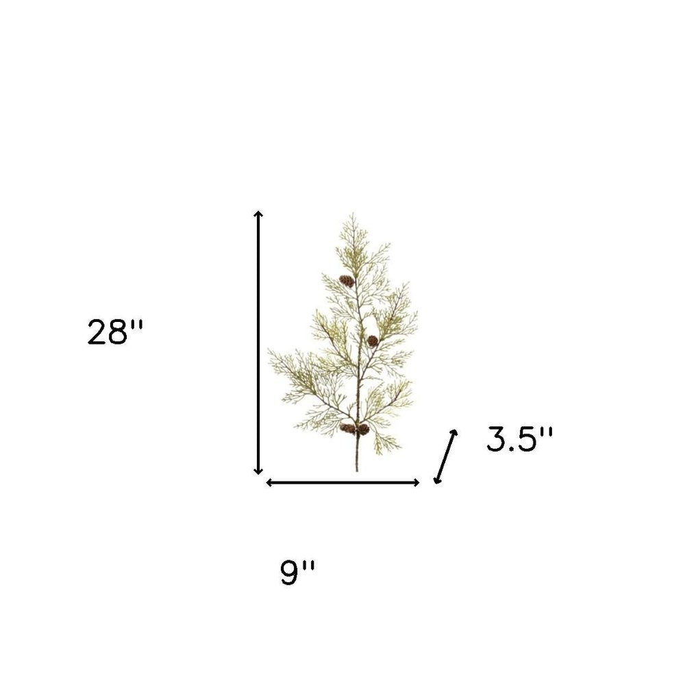 Set of Six 9" Green And Brown Artificial Pine