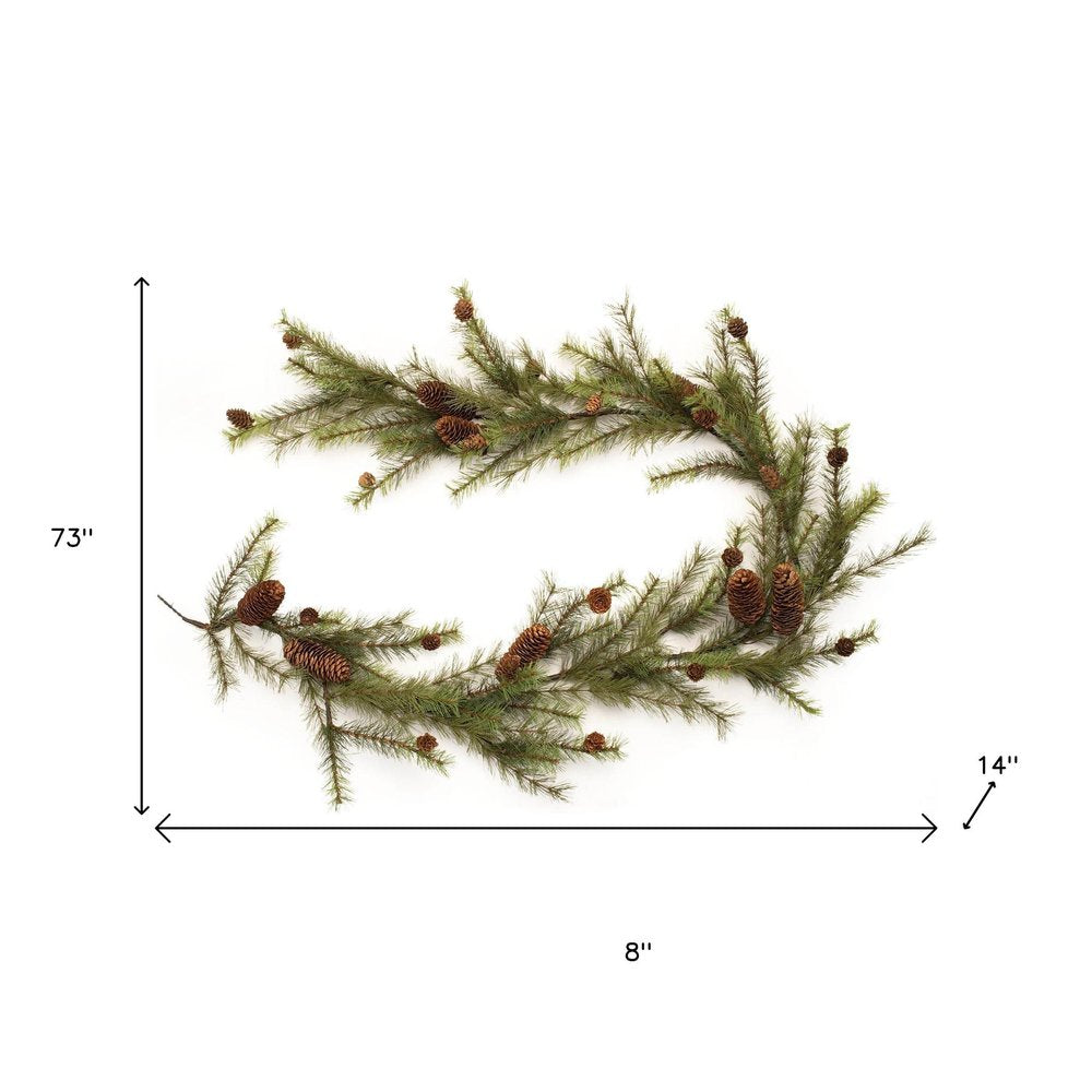 8" Green And Brown Artificial Pine