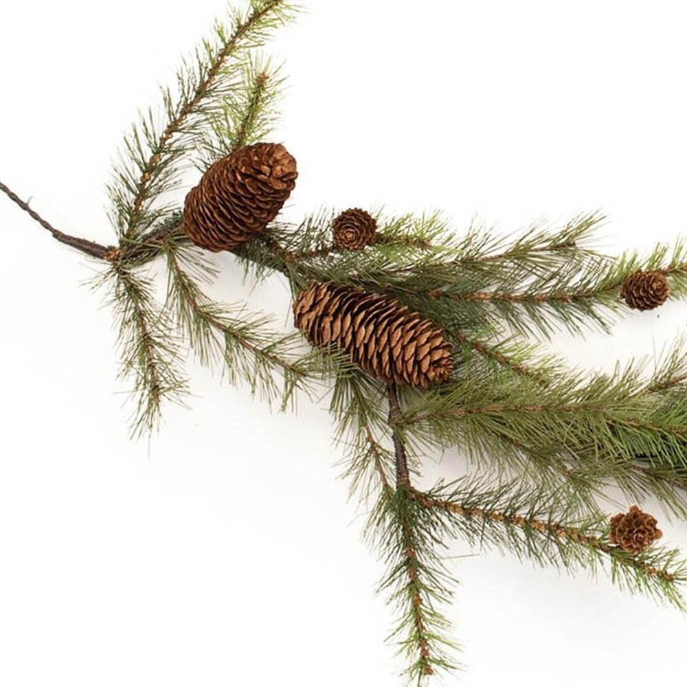 8" Green And Brown Artificial Pine