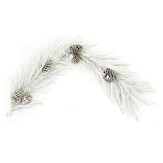 12" White Green And Brown Artificial Pine