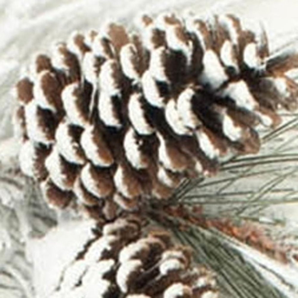 12" White Green And Brown Artificial Pine