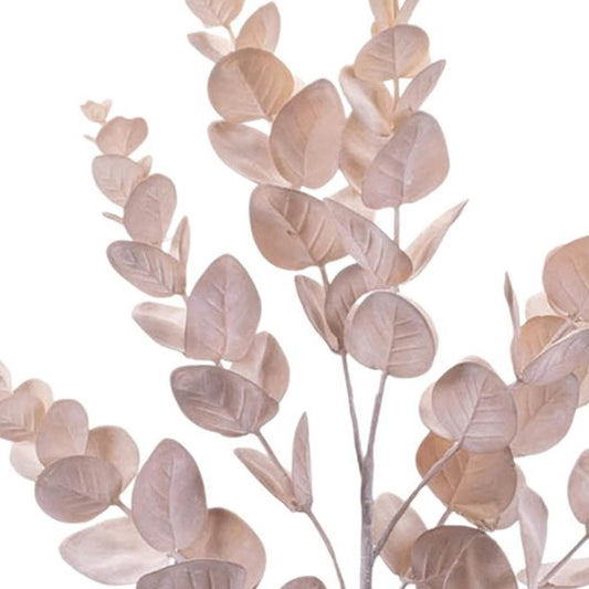Set of Four 8" Beige And Brown Artificial Eucalyptus
