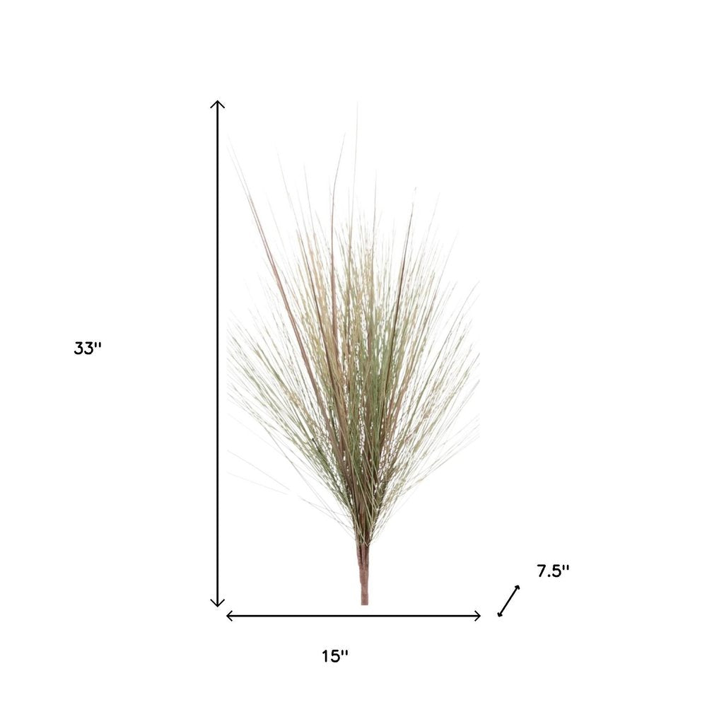 Set of Two 15" Green And Brown Artificial Foliage