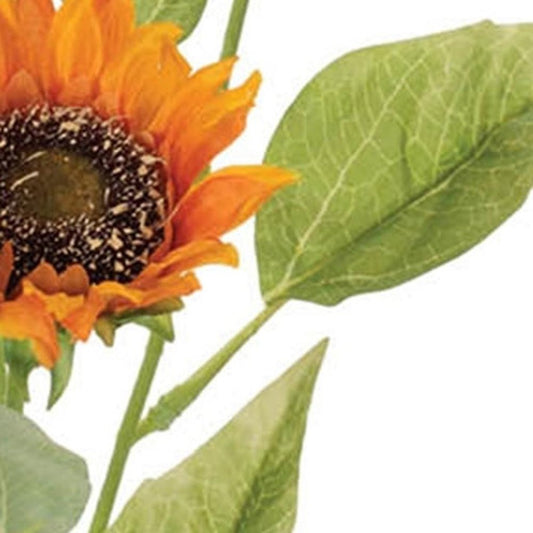 Set of Twelve Yellow And Green Fall Sunflower Wreath Sprays