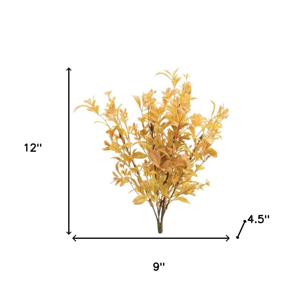 Set of Six 9" Yellow And Orange Artificial Foliage