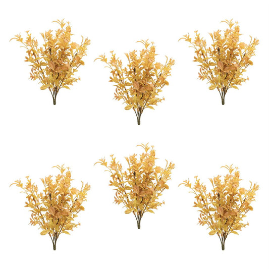 Set of Six 9" Yellow And Orange Artificial Foliage