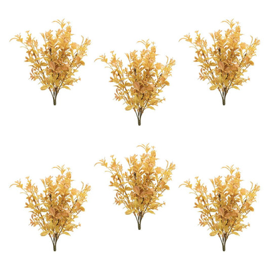 Set of Six 9" Yellow And Orange Artificial Foliage