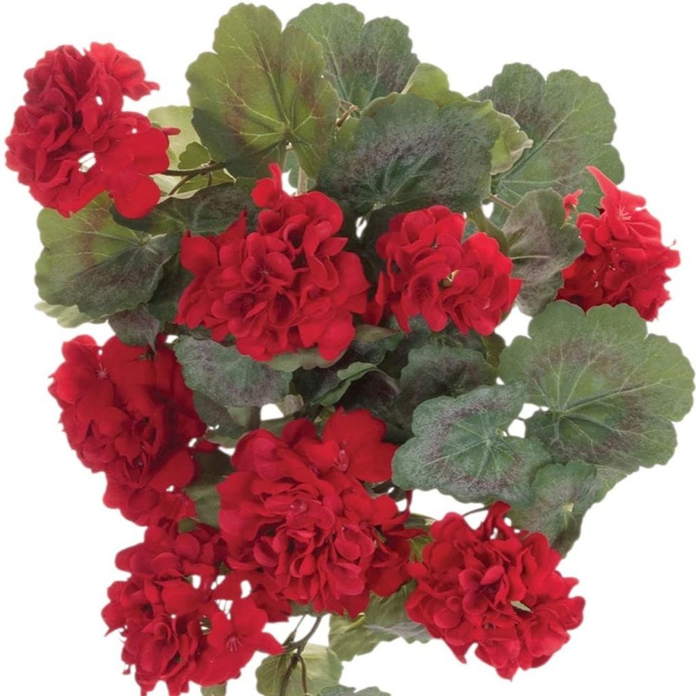 Set of Two 22" Red And Green Artificial Flowering